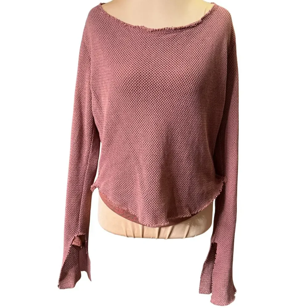 Free People Beau Mesh Layering Blouse Top
